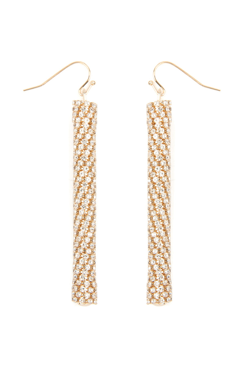 Cubic Zirconia Tube Drop Earrings