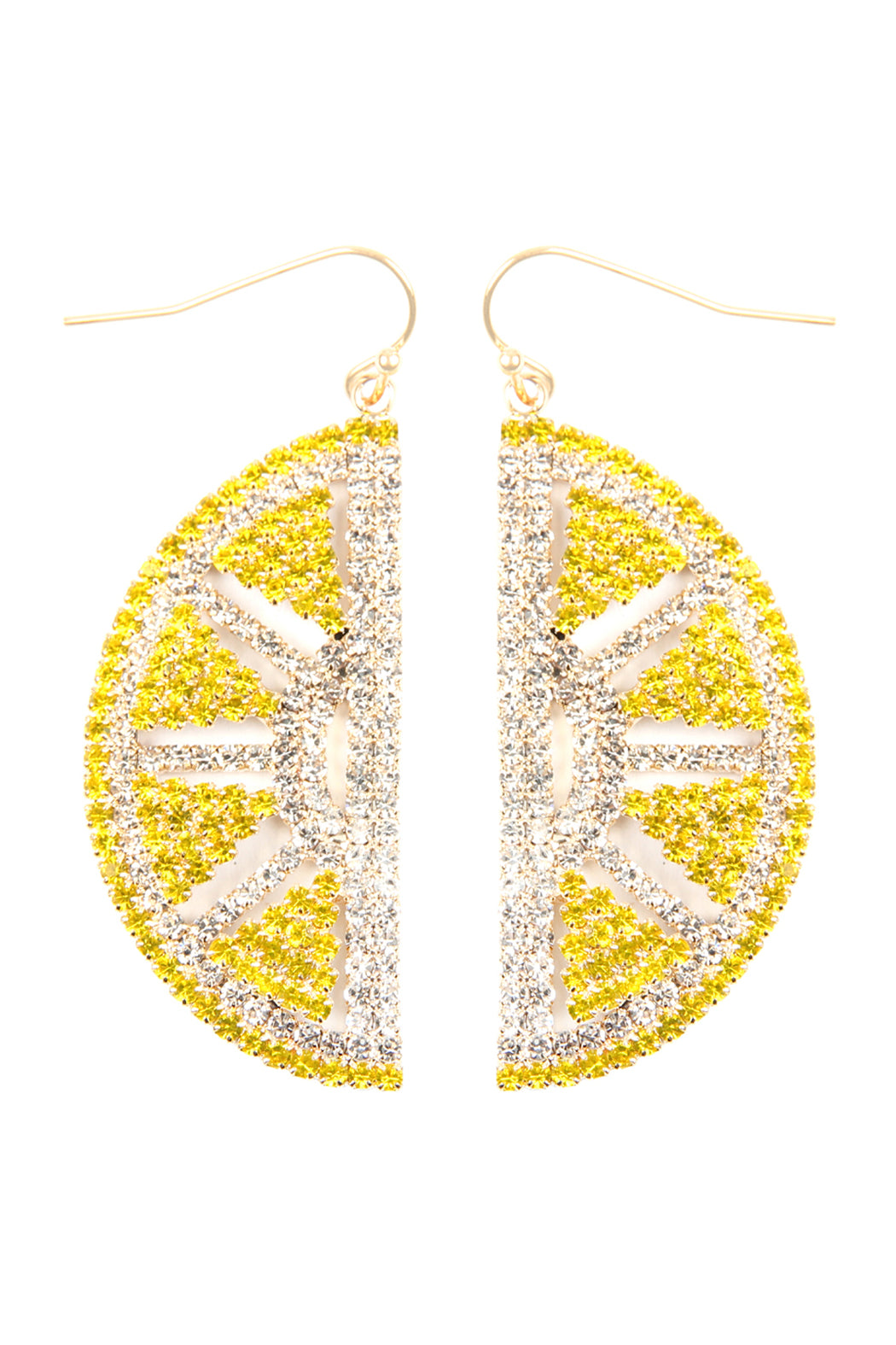 Suede Crystal Lemon Drop Earrings