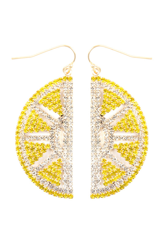 Suede Crystal Lemon Drop Earrings