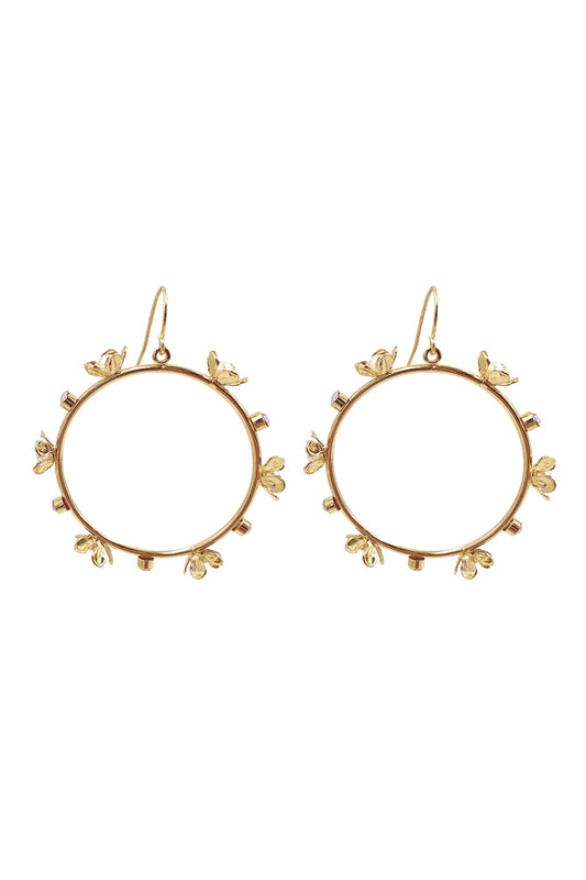 Flower Pearl Rhinestone Earrings