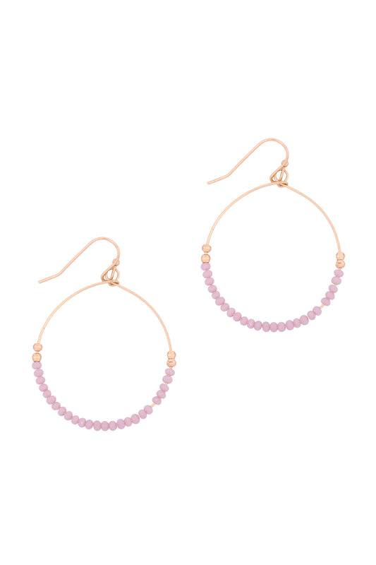 Glass Bead Round Earrings