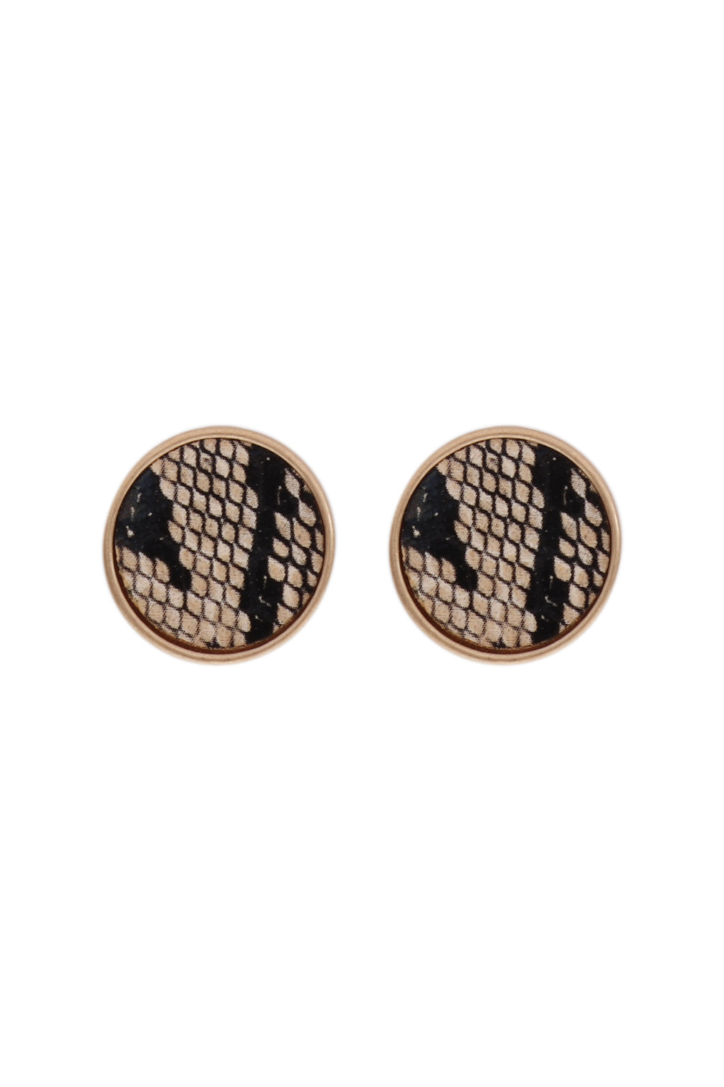 Round Shape Snake Print Stud Earrings