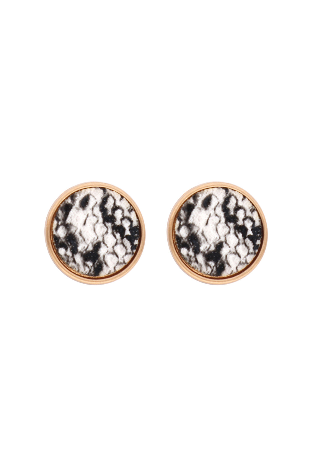 Round Shape Snake Print Stud Earrings