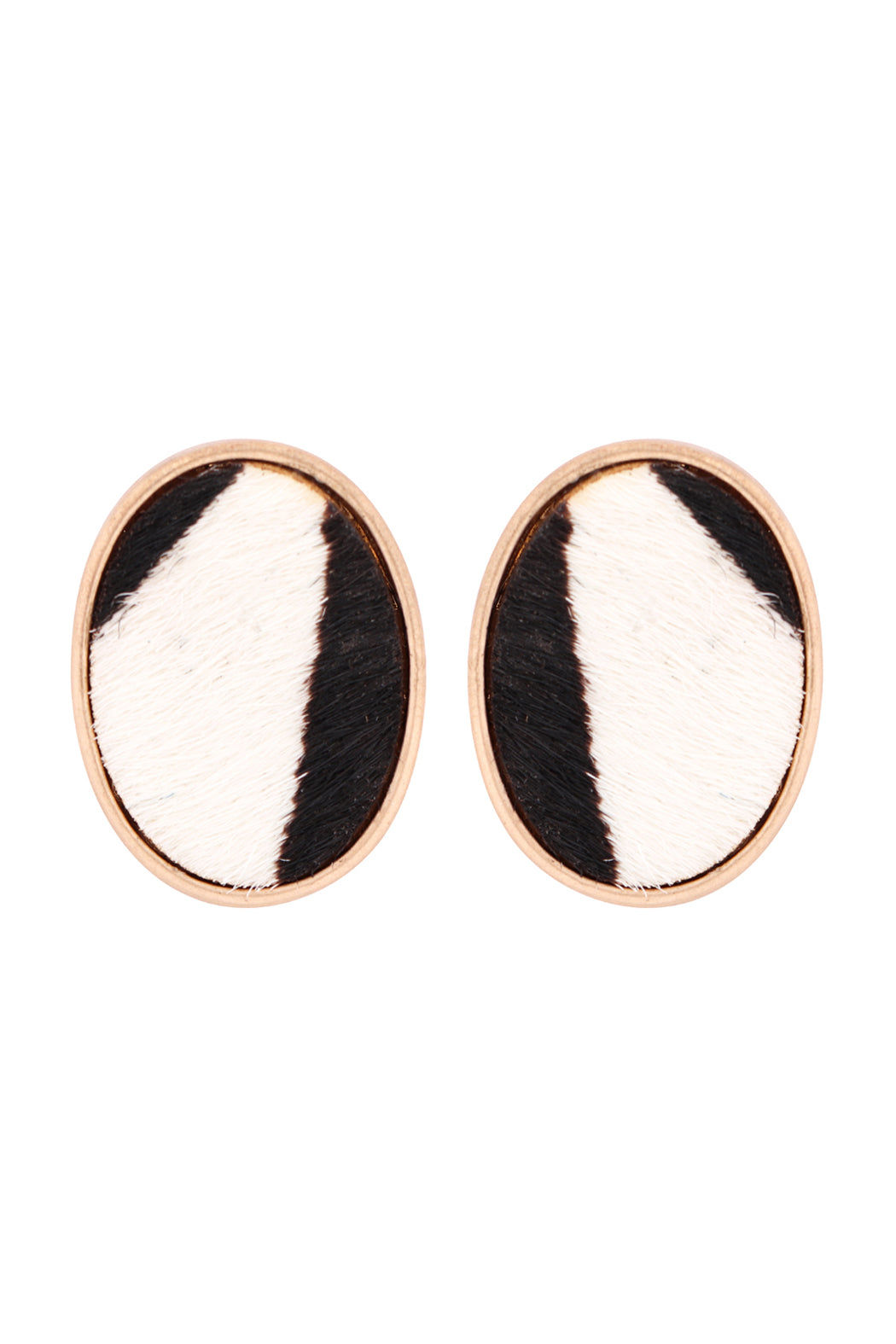 Oval Shape Leopard Print Earrings