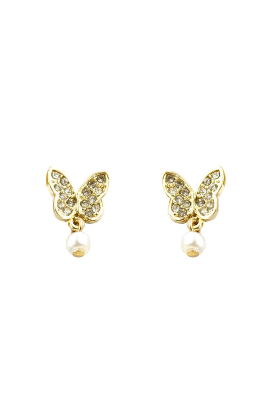 Butterfly Pearl Dangle Earrings