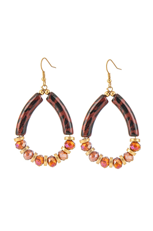 Acrylic Tube Teardrop Beads Fish Hook Earrings