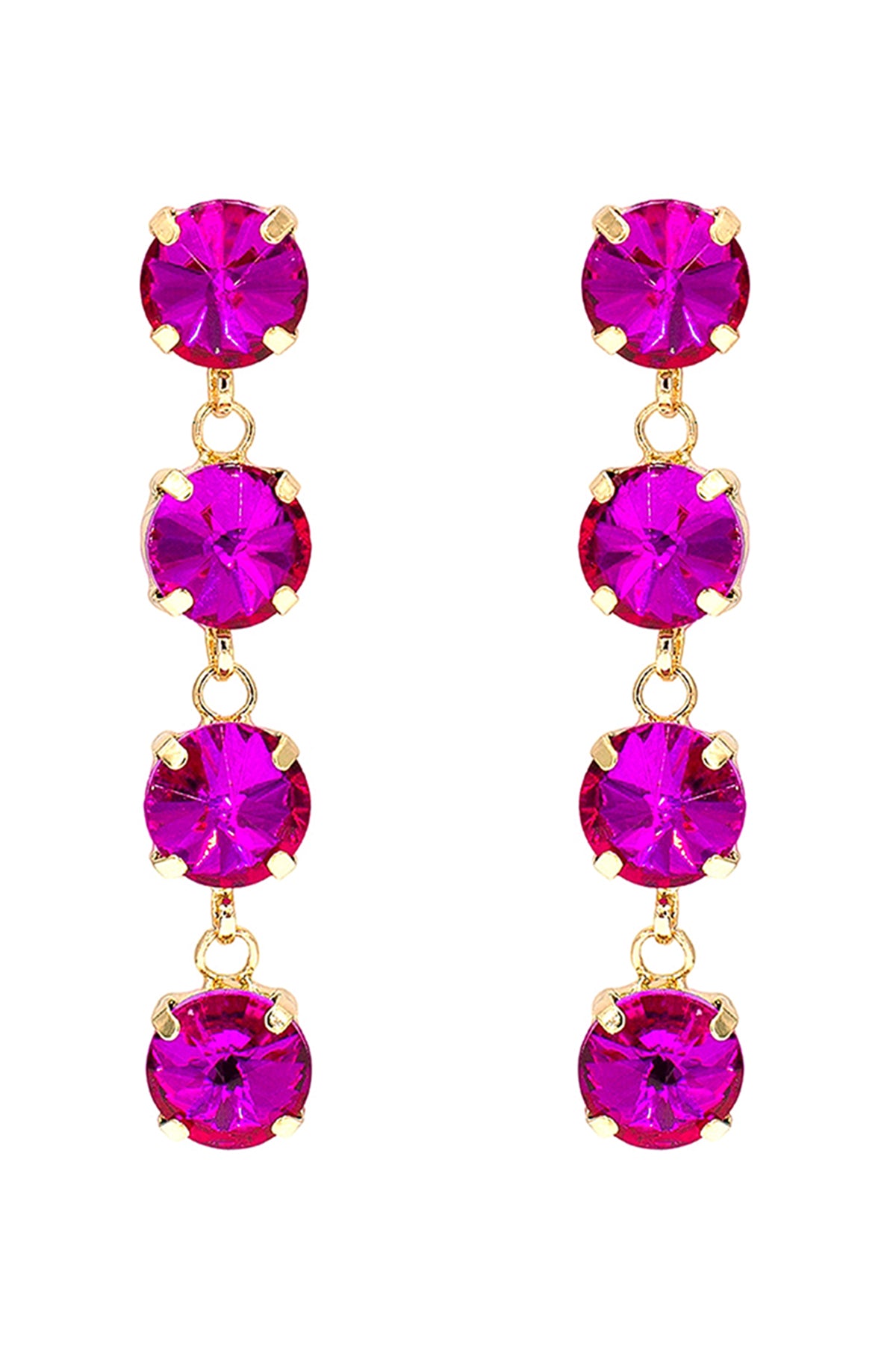 Four Rhinestone Dangling Earrings