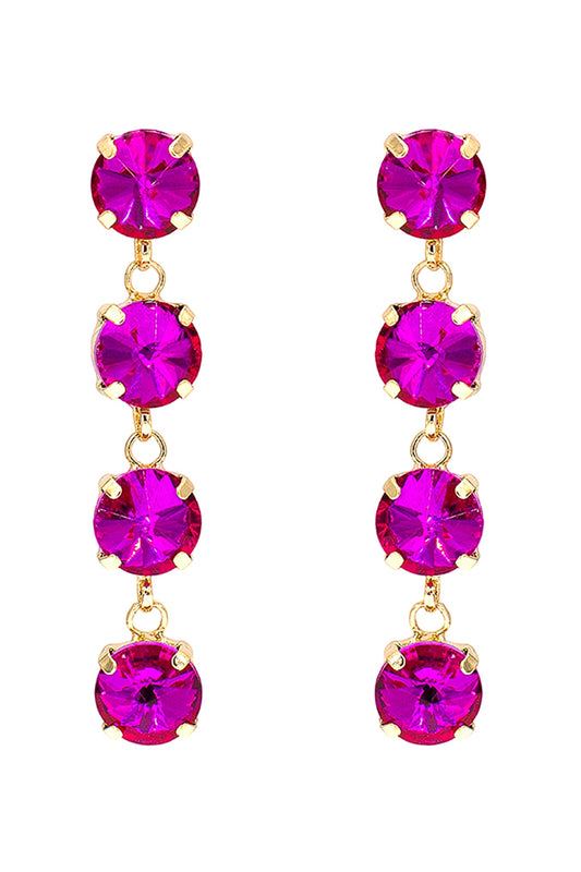 Four Rhinestone Dangling Earrings