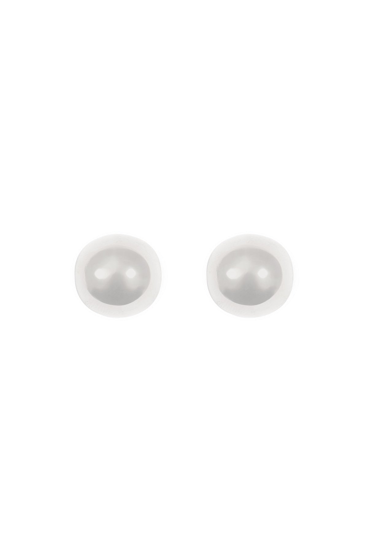Puffy Dome Stud Earrings Silver