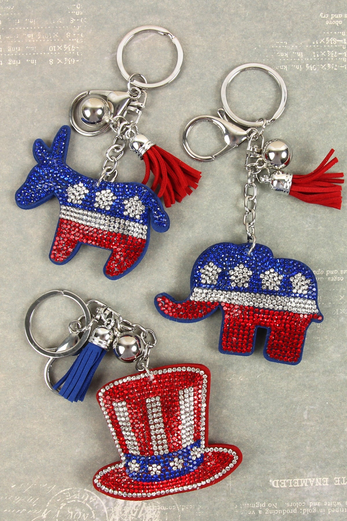 Uncle Sam Flag Hat Keychain