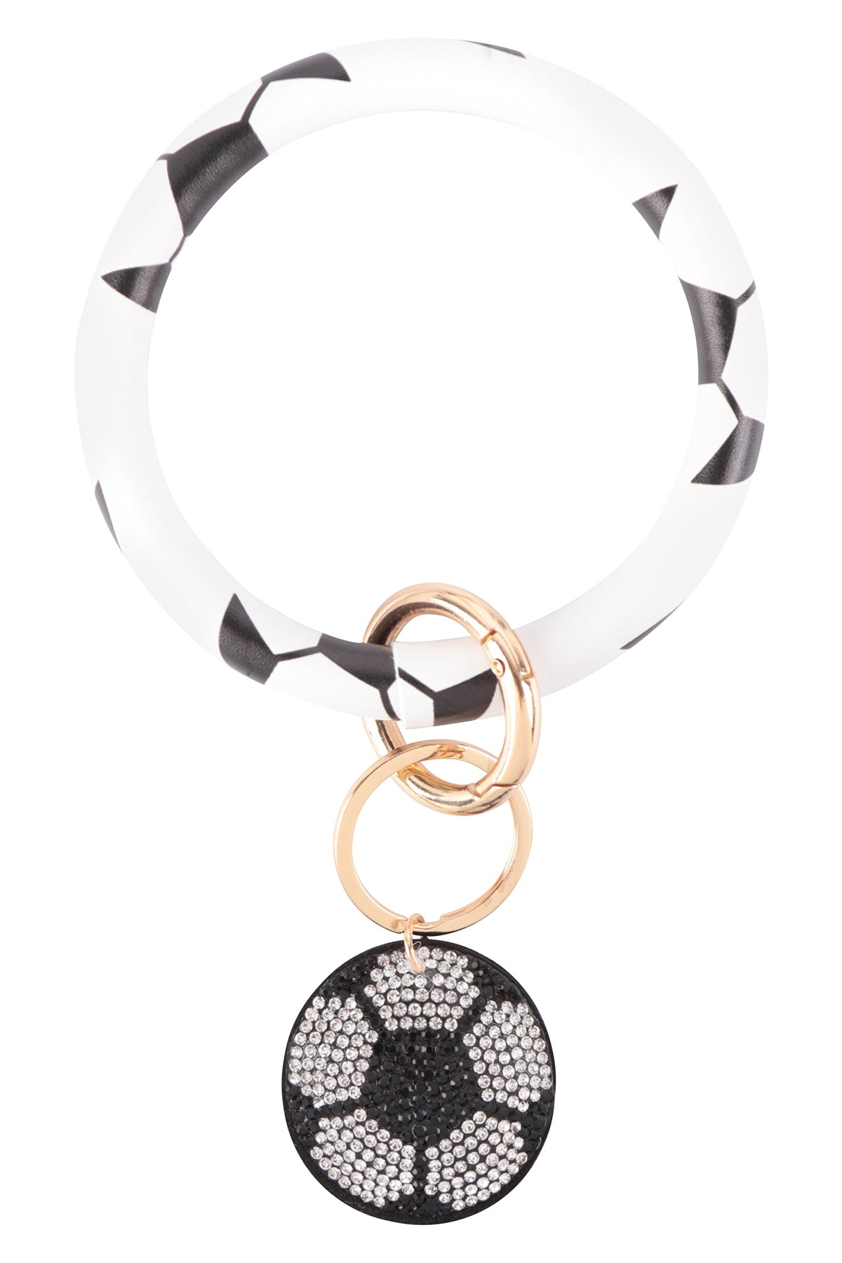 Sport Soccer Bangle Bracelet Keyring