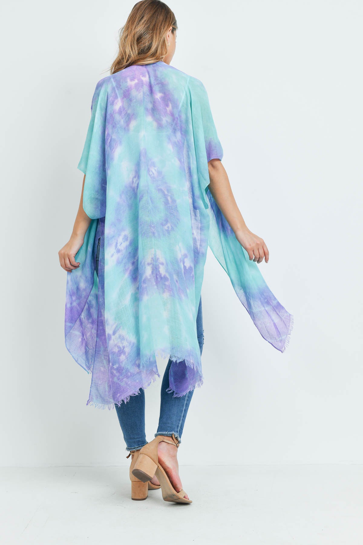 Tie Dye Open Front Kimono