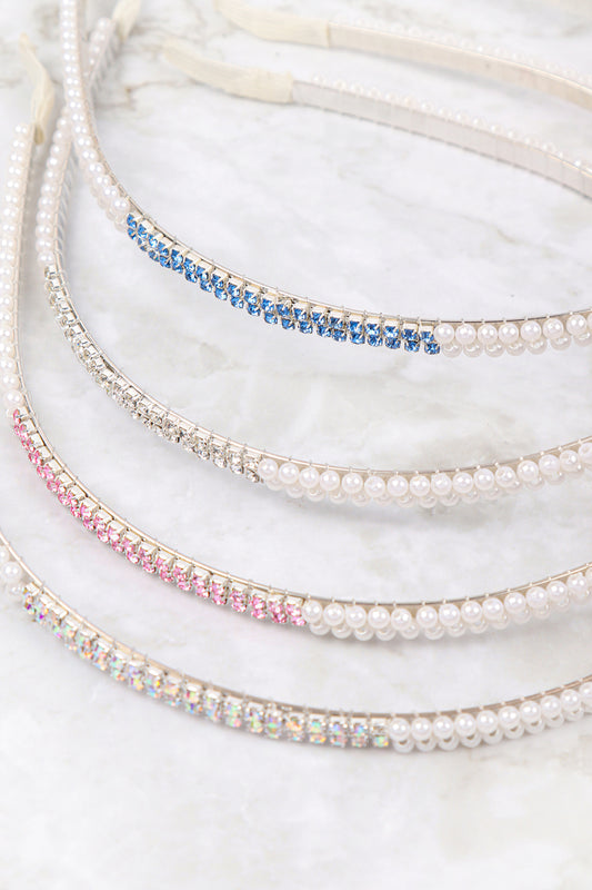Pearl Headband With Rhinestone