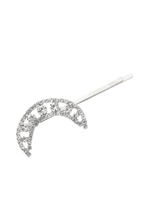 Rhinestone Crescent Moon Bobby Pin