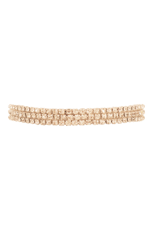 3 Row 2mm Rhinestone Bracelet