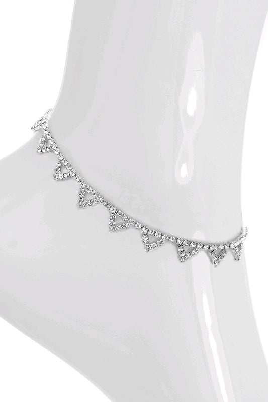 Rhinestone Triangle Design Anklet