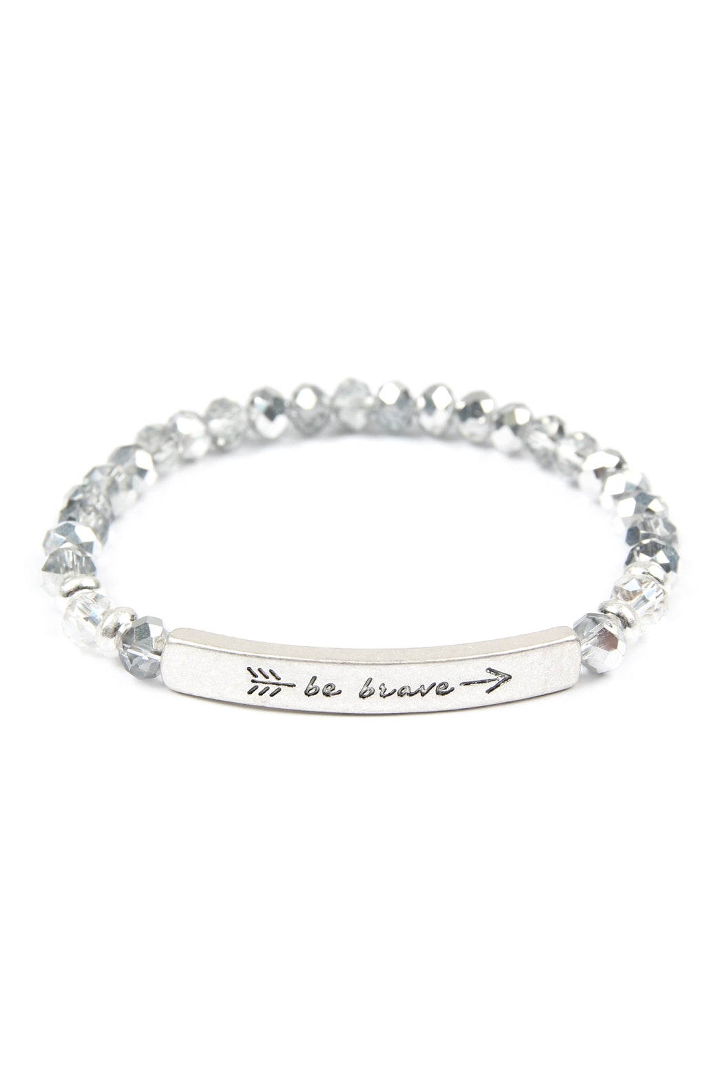 Be Brave 6mm Glass Beads Stretch Bracelet