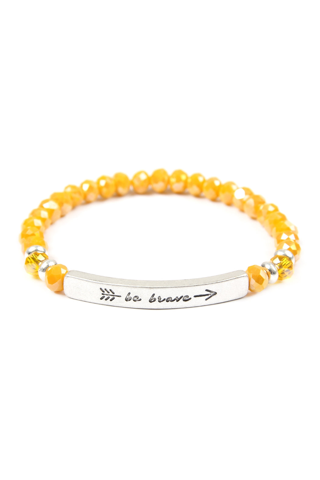Be Brave 6mm Glass Beads Stretch Bracelet