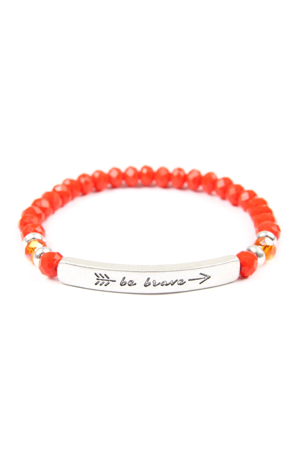 Be Brave 6mm Glass Beads Stretch Bracelet