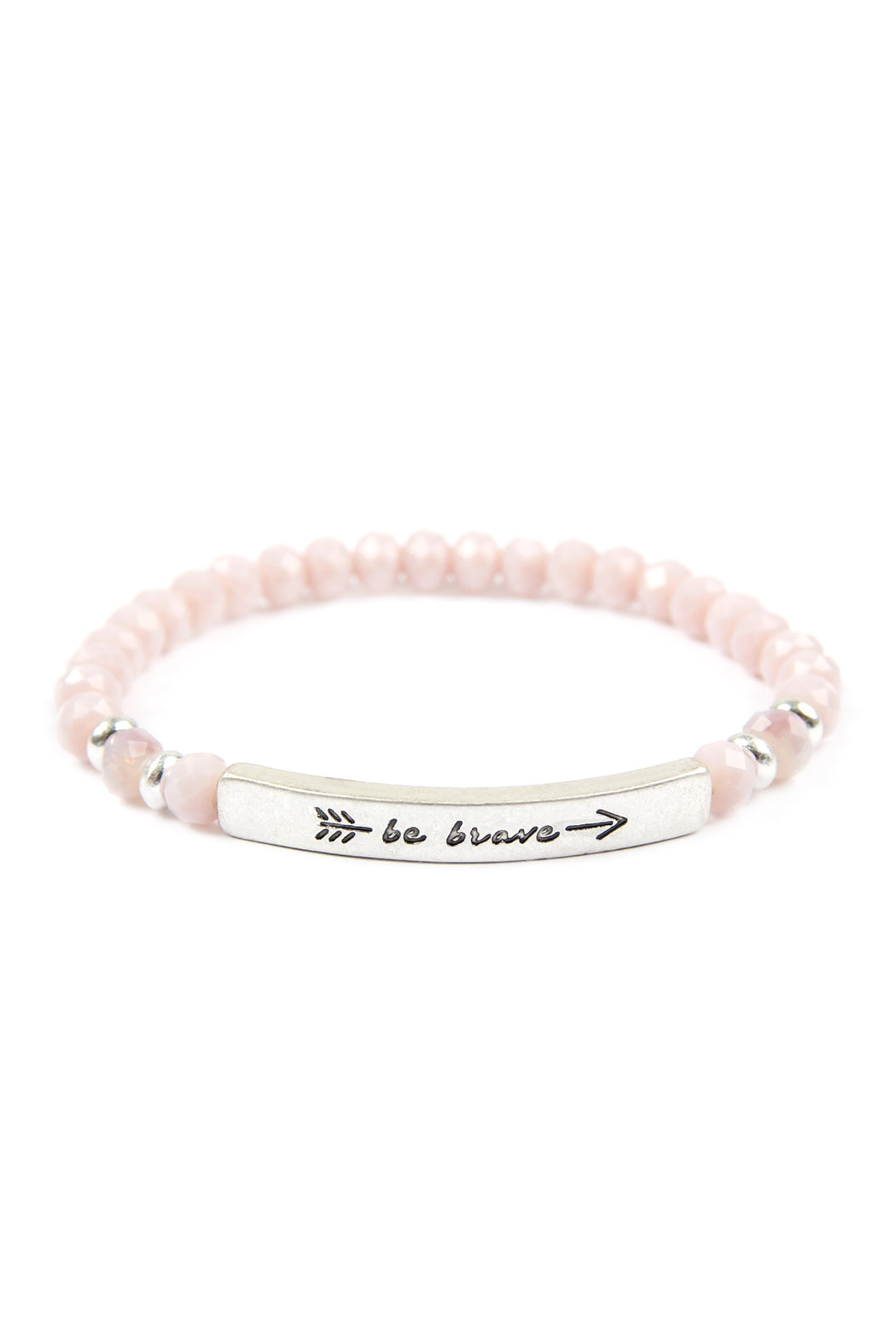 Be Brave 6mm Glass Beads Stretch Bracelet