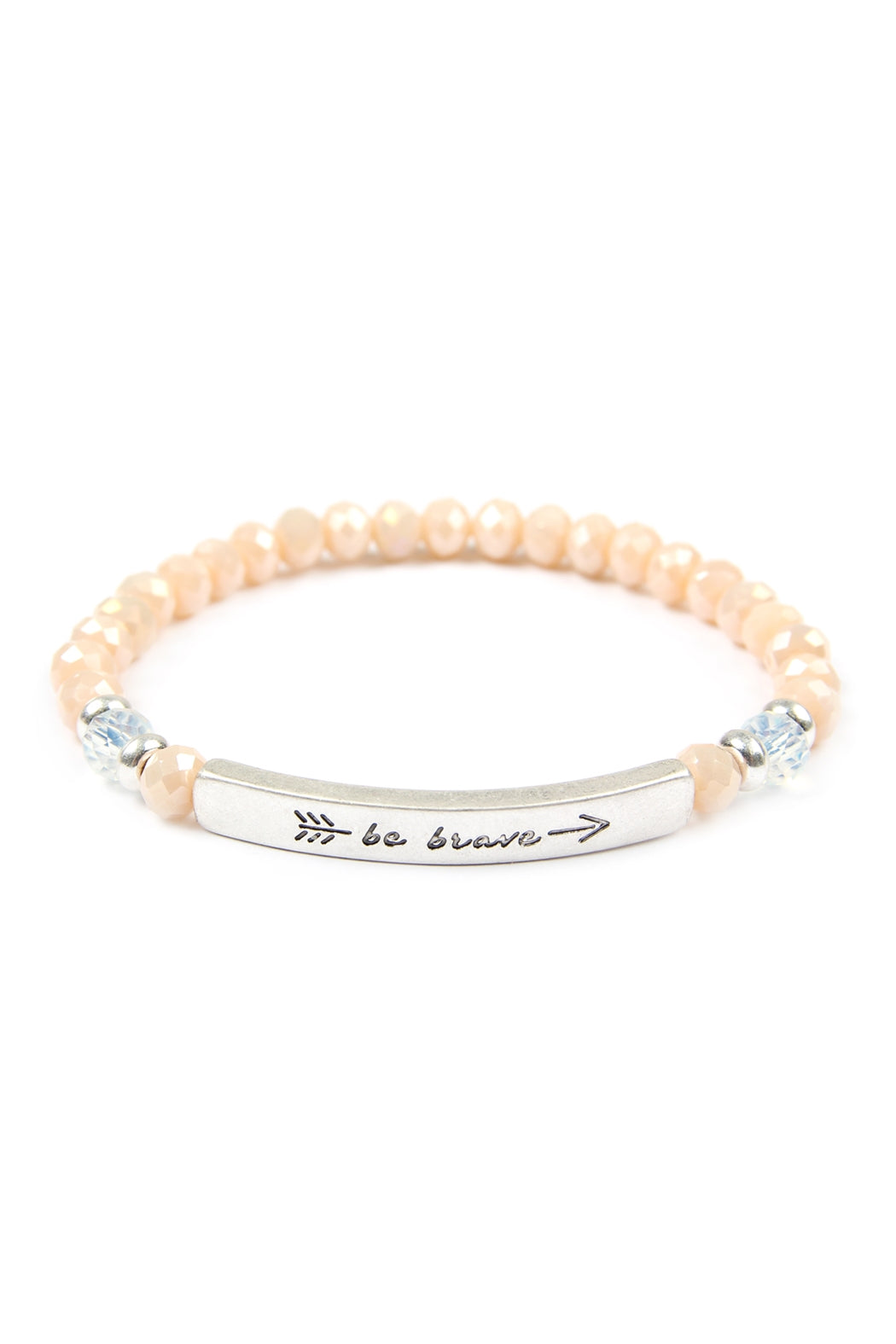 Be Brave 6mm Glass Beads Stretch Bracelet