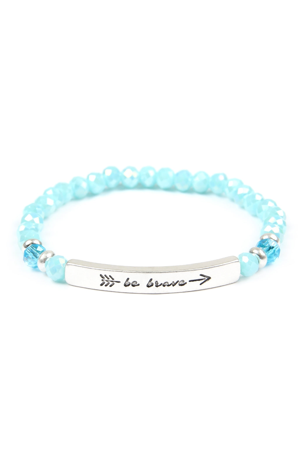 Be Brave 6mm Glass Beads Stretch Bracelet