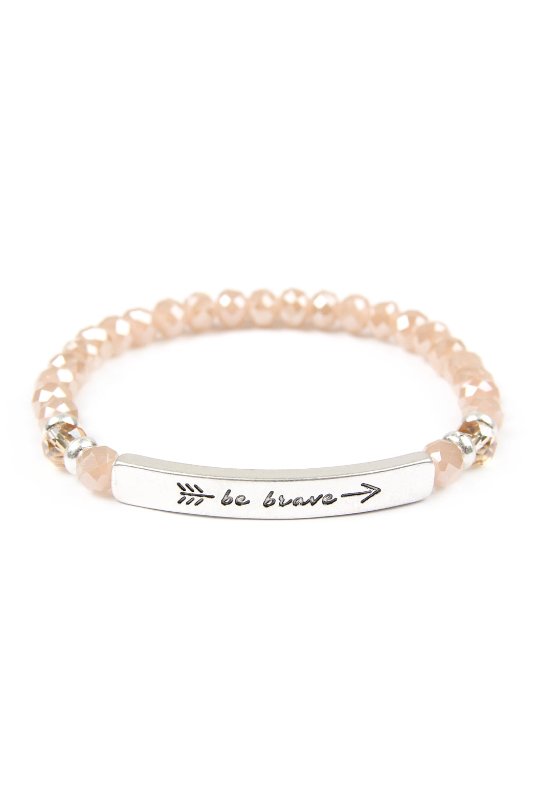 Be Brave 6mm Glass Beads Stretch Bracelet