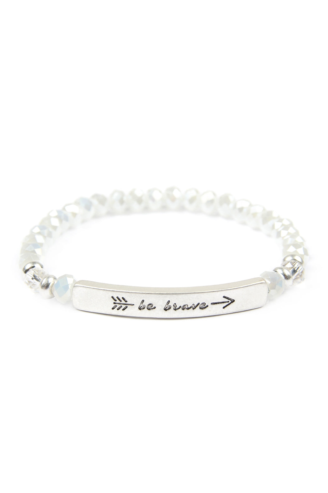 Be Brave 6mm Glass Beads Stretch Bracelet