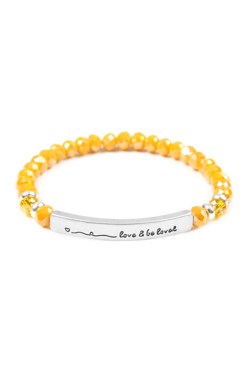 Love And Be Loved 6mm Glass Beads Stretch Bracelet