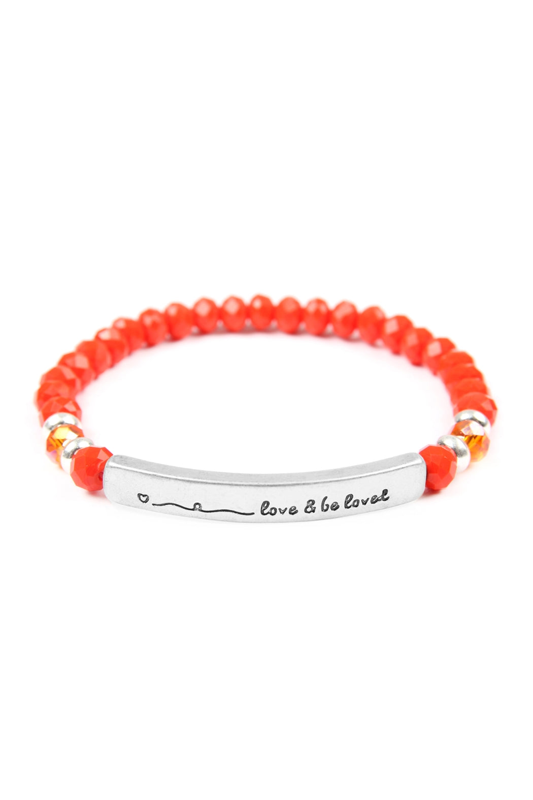 Love And Be Loved 6mm Glass Beads Stretch Bracelet