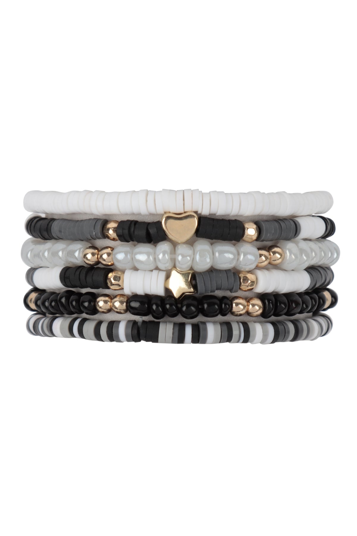 Heishi Beads Stackable Multi Layered Bracelet Set