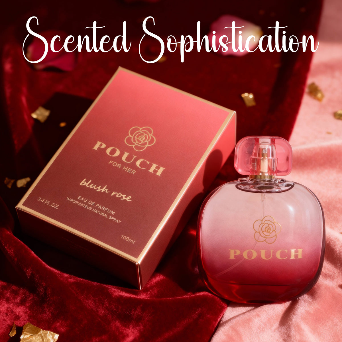 Pouch Blush Rose Spray Perfume Eau De Parfum For Women - 100ML/3.4FL.OZ.