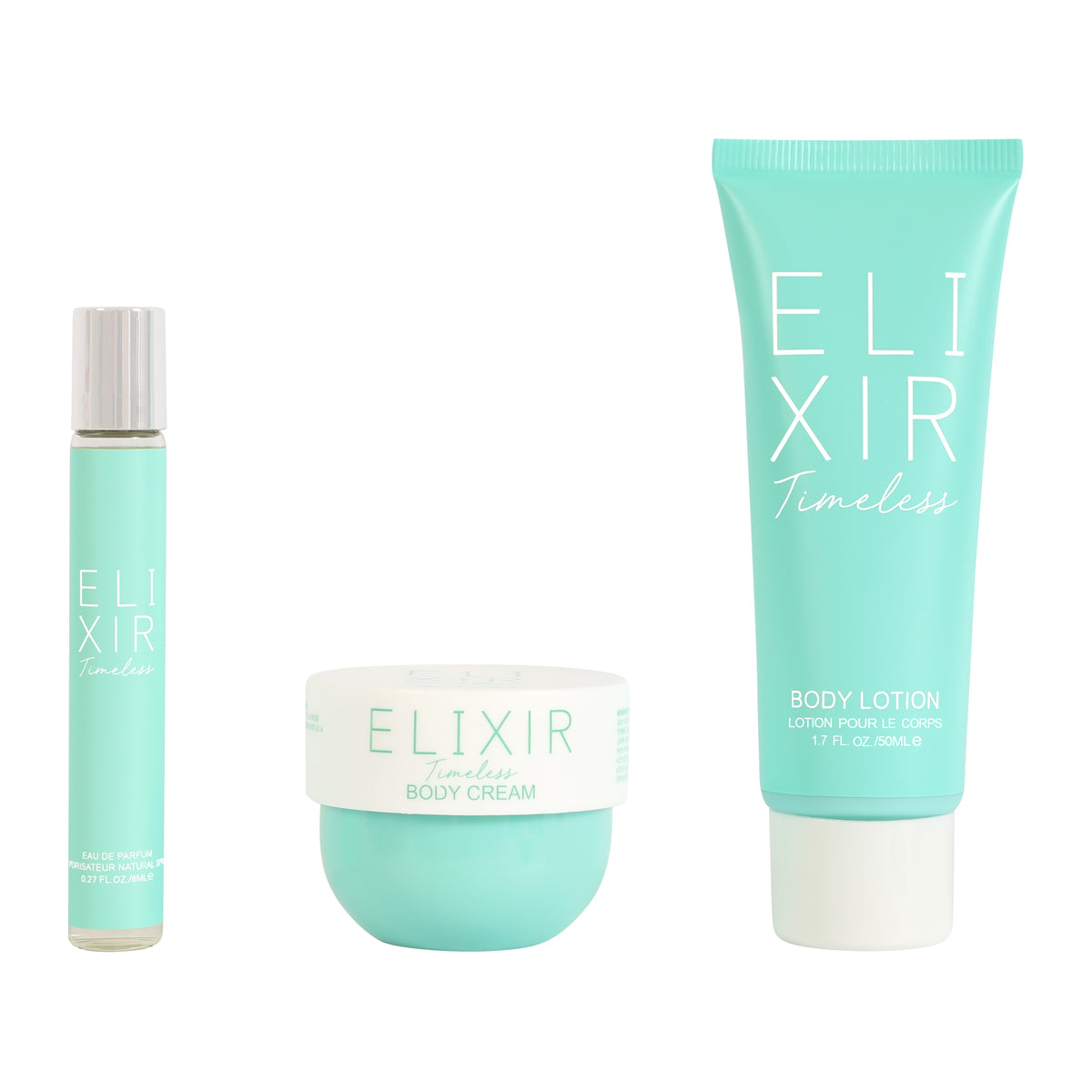 Elixir Timeless 3 Piece Perfume Gift Set For Women - Perfume Body Lotion And Body Cream 3 Packs