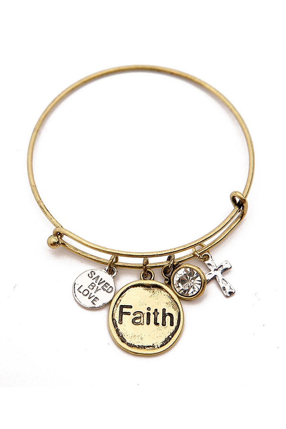 Faith Charm Bangle Bracelet