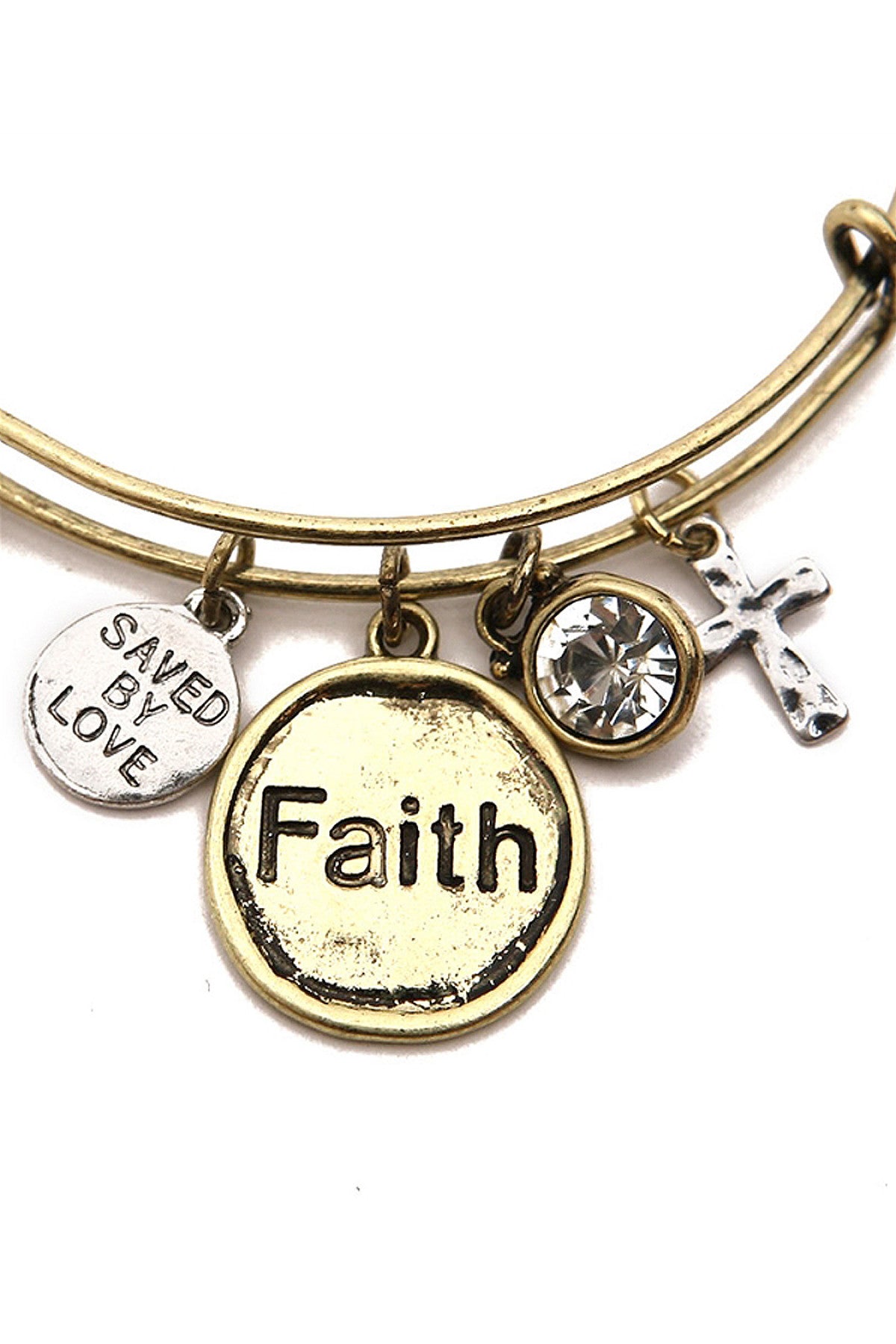 Faith Charm Bangle Bracelet