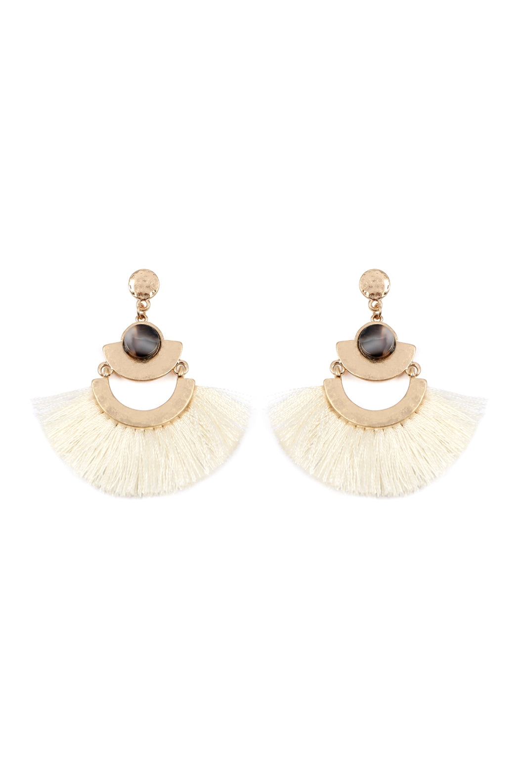 Dangling Tassel Fan  Drop Earrings
