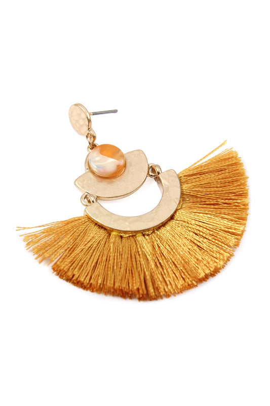 Dangling Tassel Fan  Drop Earrings