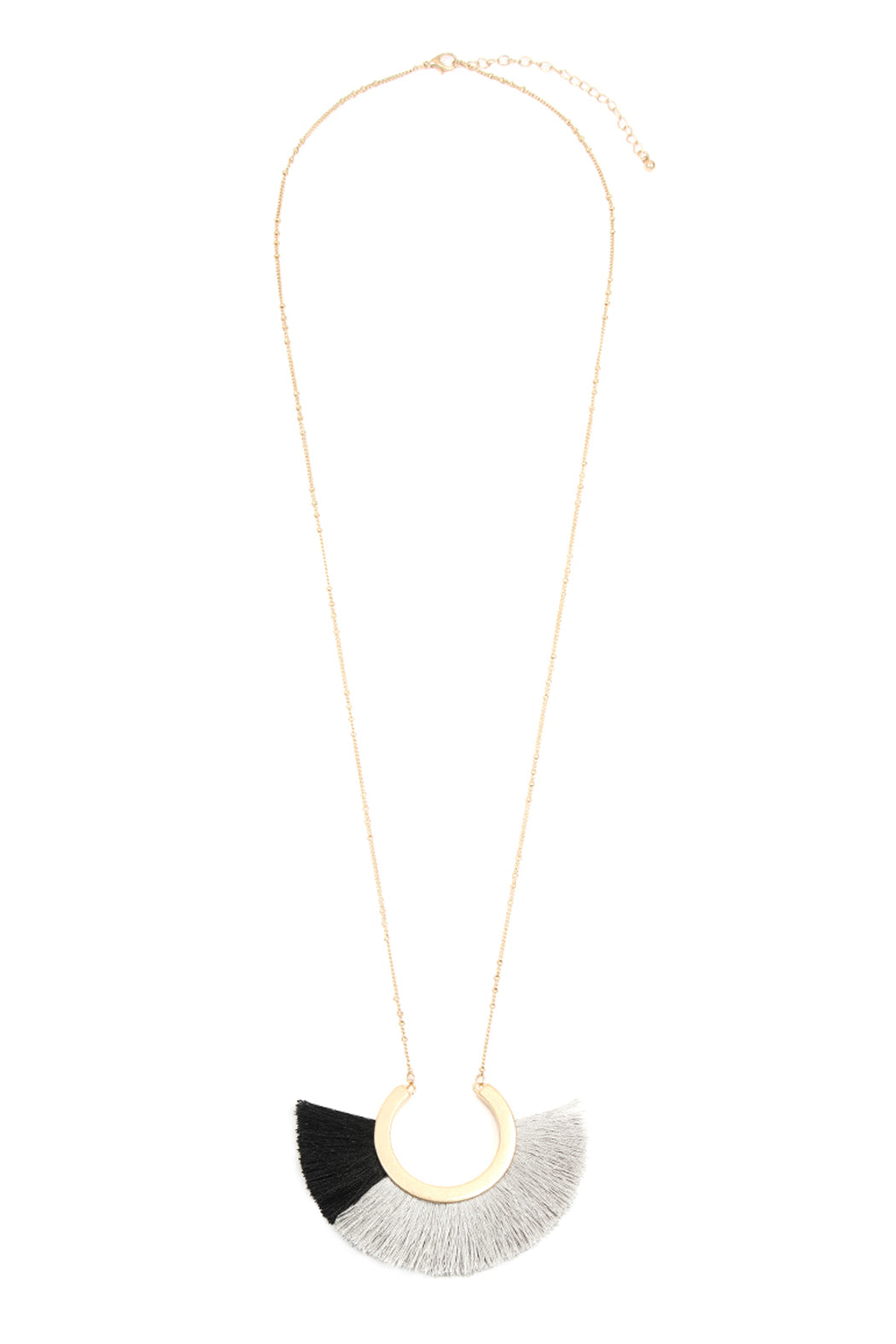 Metal with Two Tone tassel Necklace