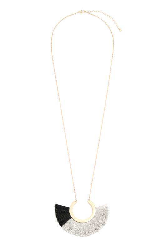 Metal with Two Tone tassel Necklace