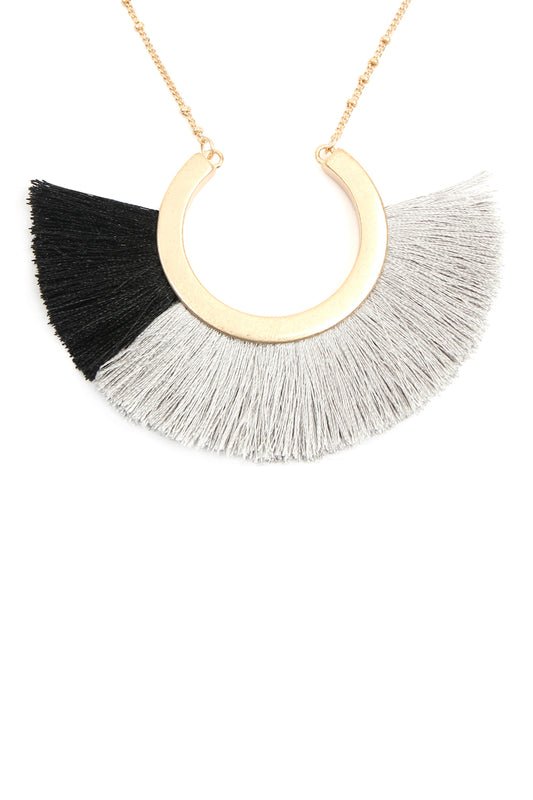 Metal with Two Tone tassel Necklace