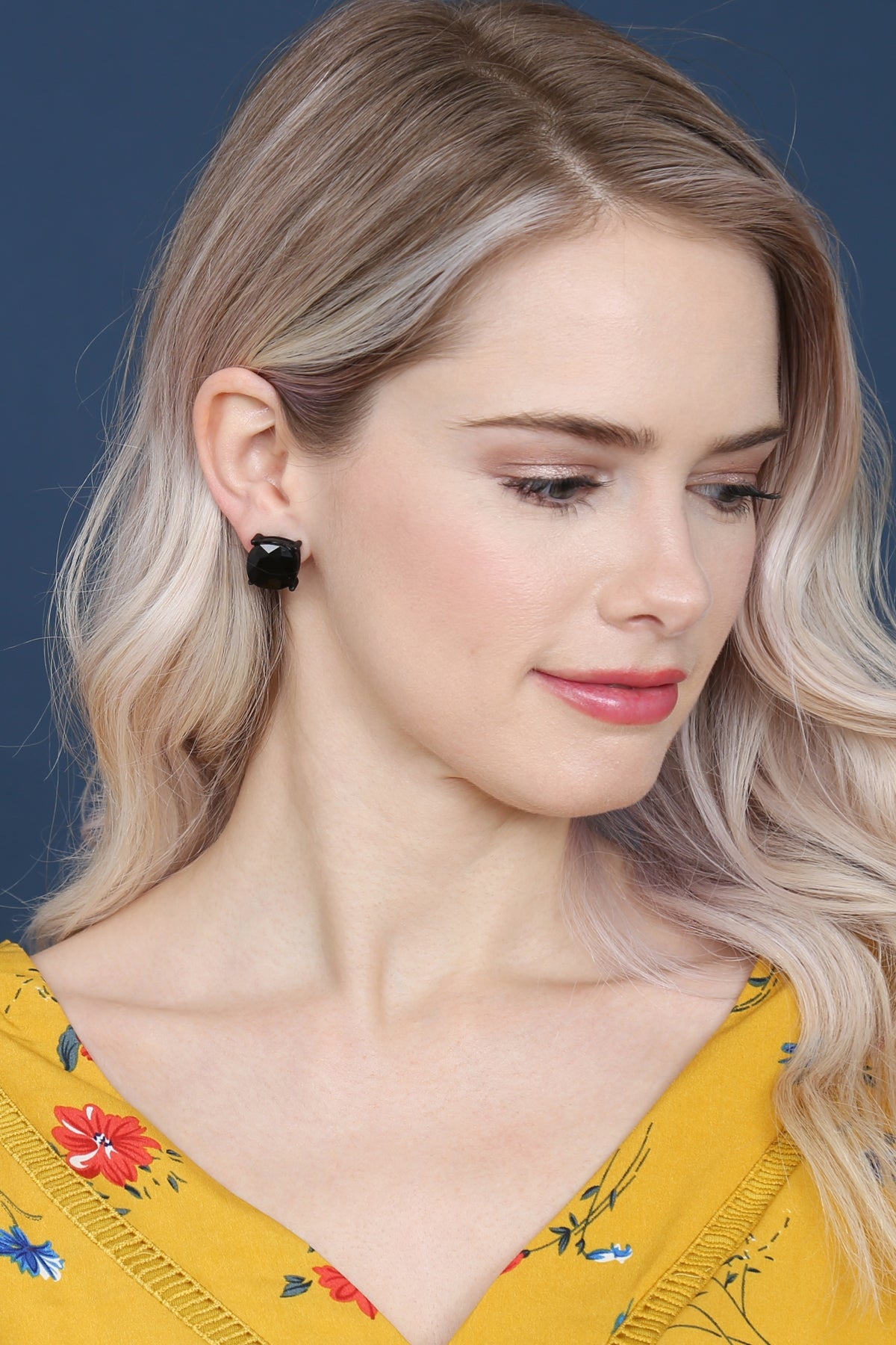 Glass Cushion Post Earrings
