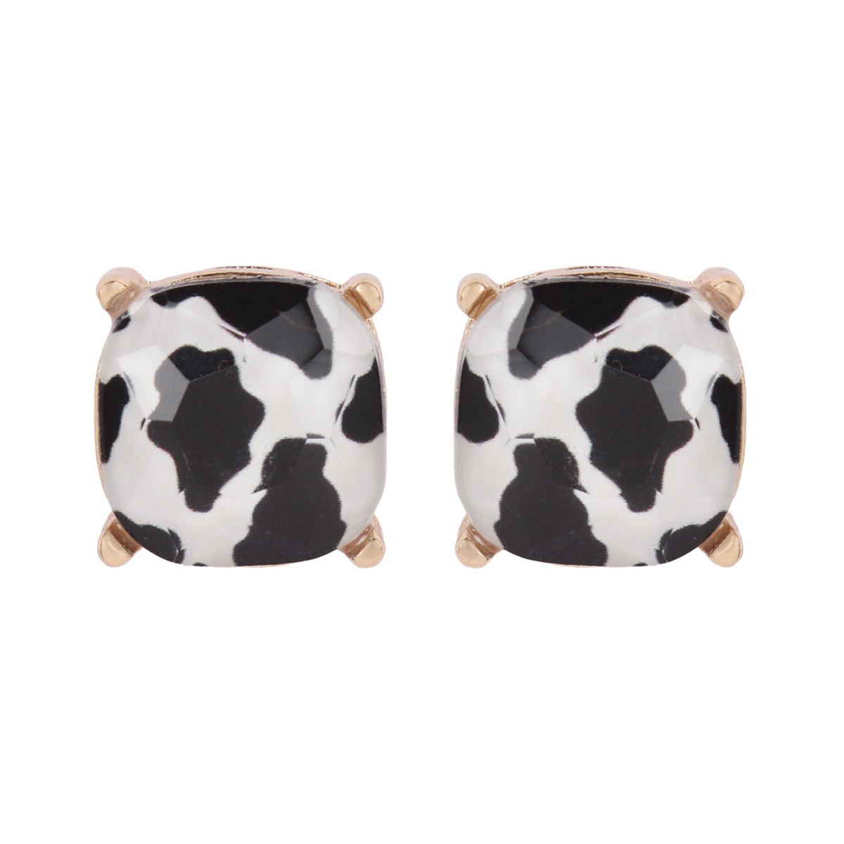 Glass Cushion Post Earrings