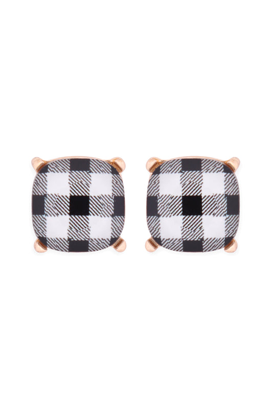 Glass Cushion Post Earrings