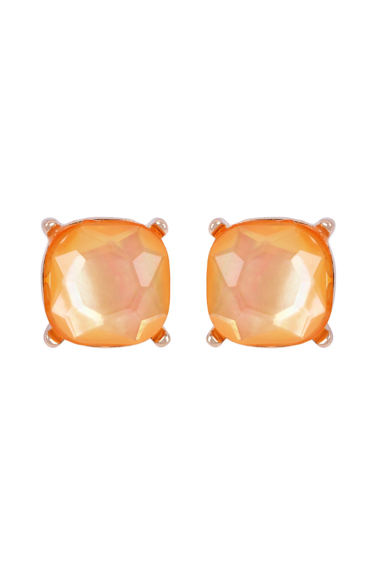 Glass Cushion Post Earrings