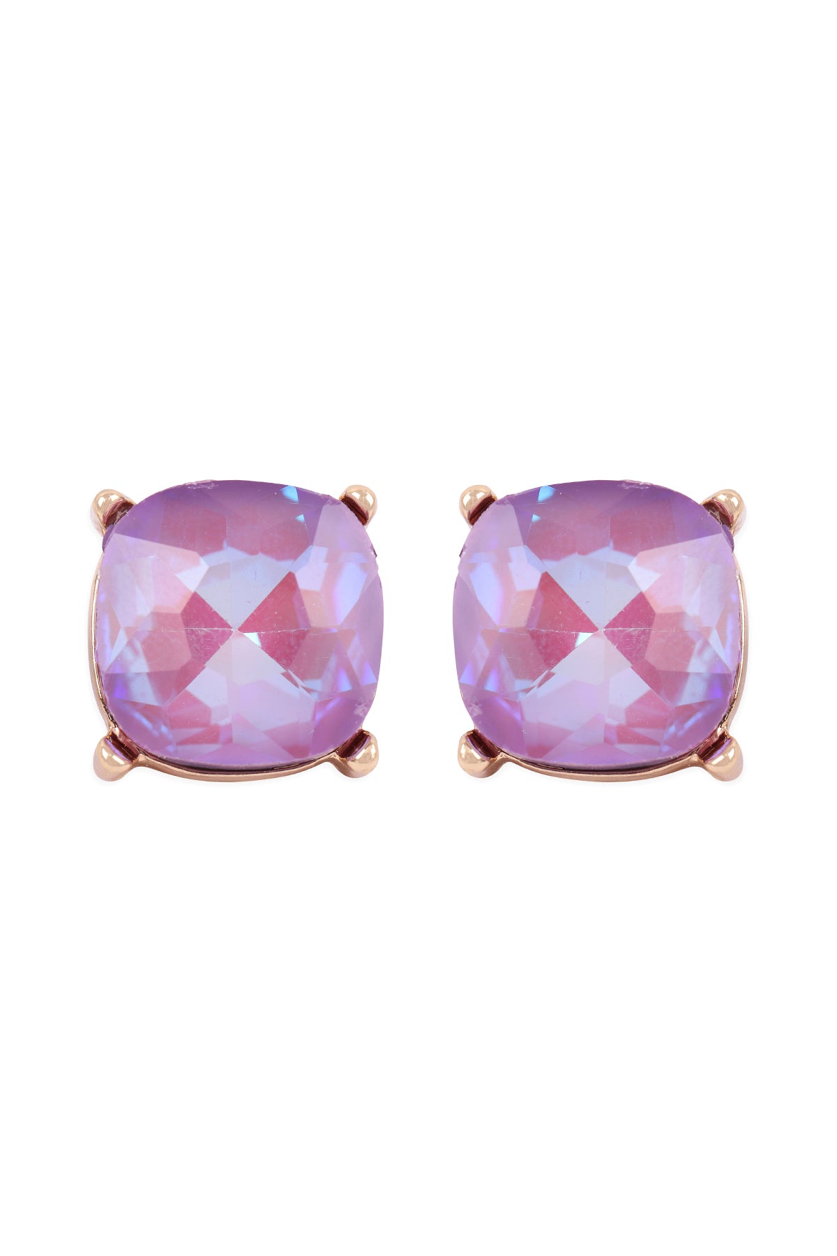 Glass Cushion Post Earrings