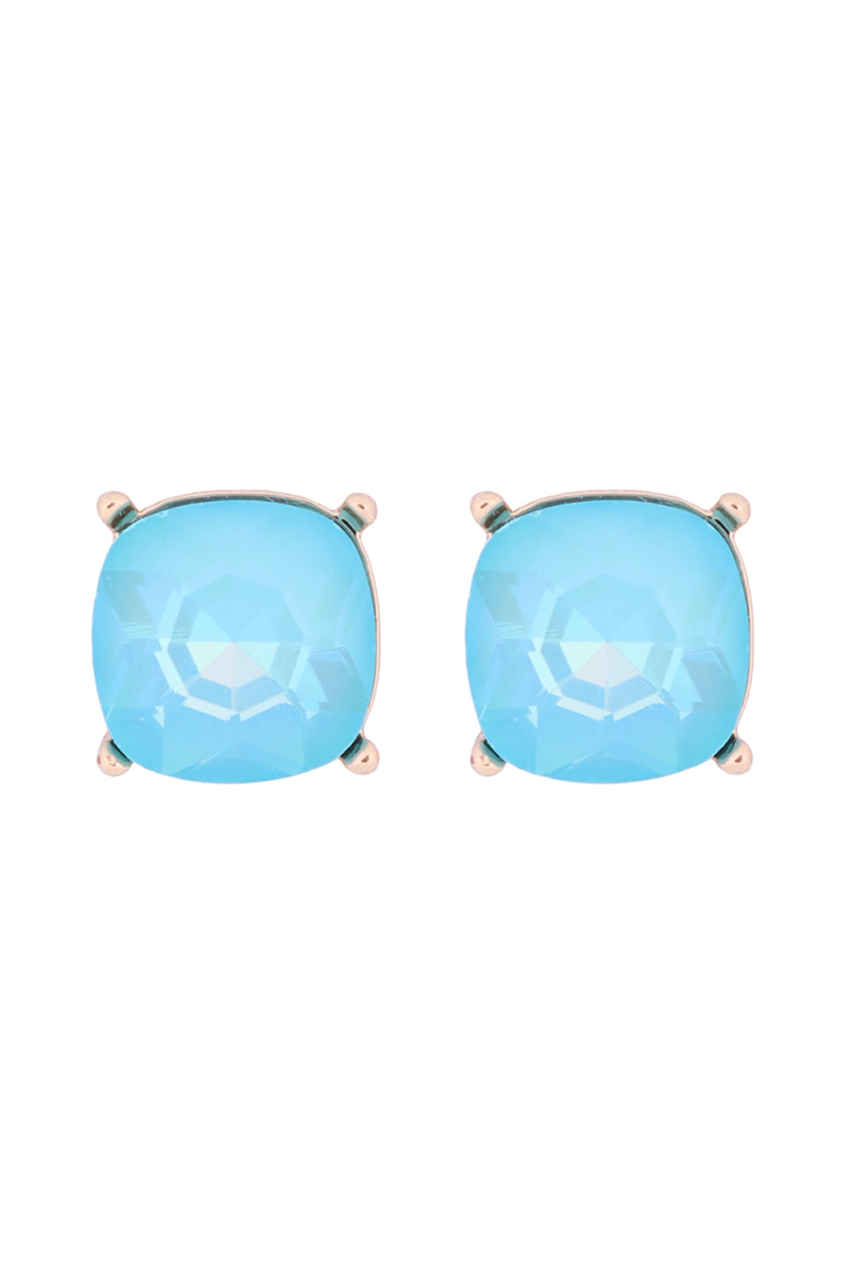 Glass Cushion Post Earrings