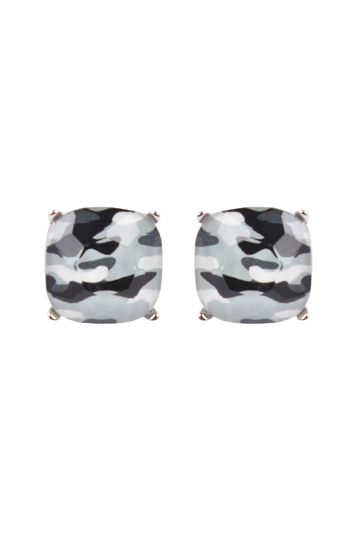 Glass Cushion Post Earrings