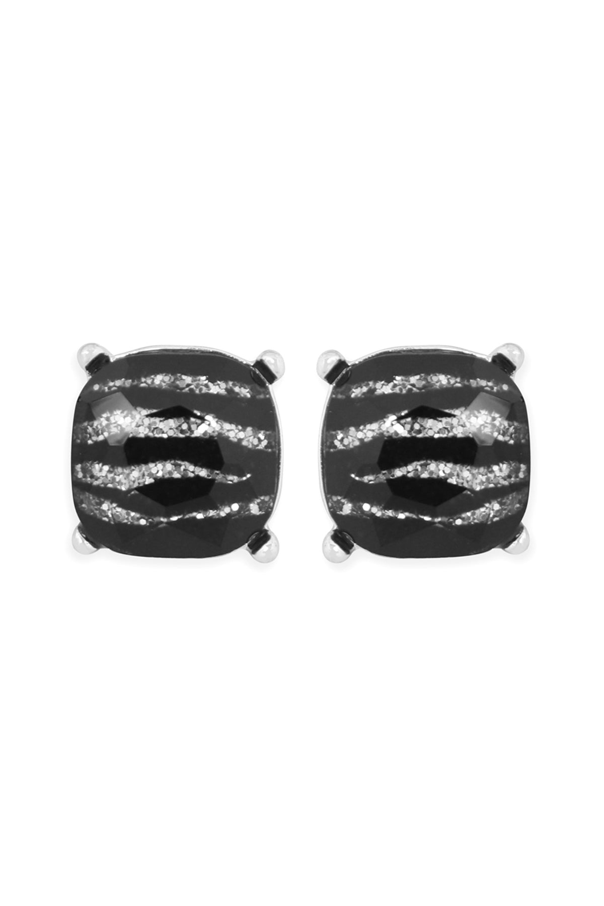 Glass Cushion Post Earrings