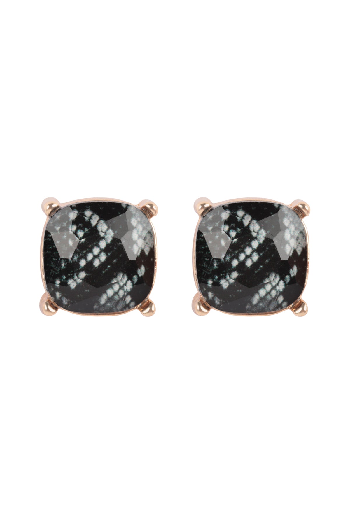 Glass Cushion Post Earrings