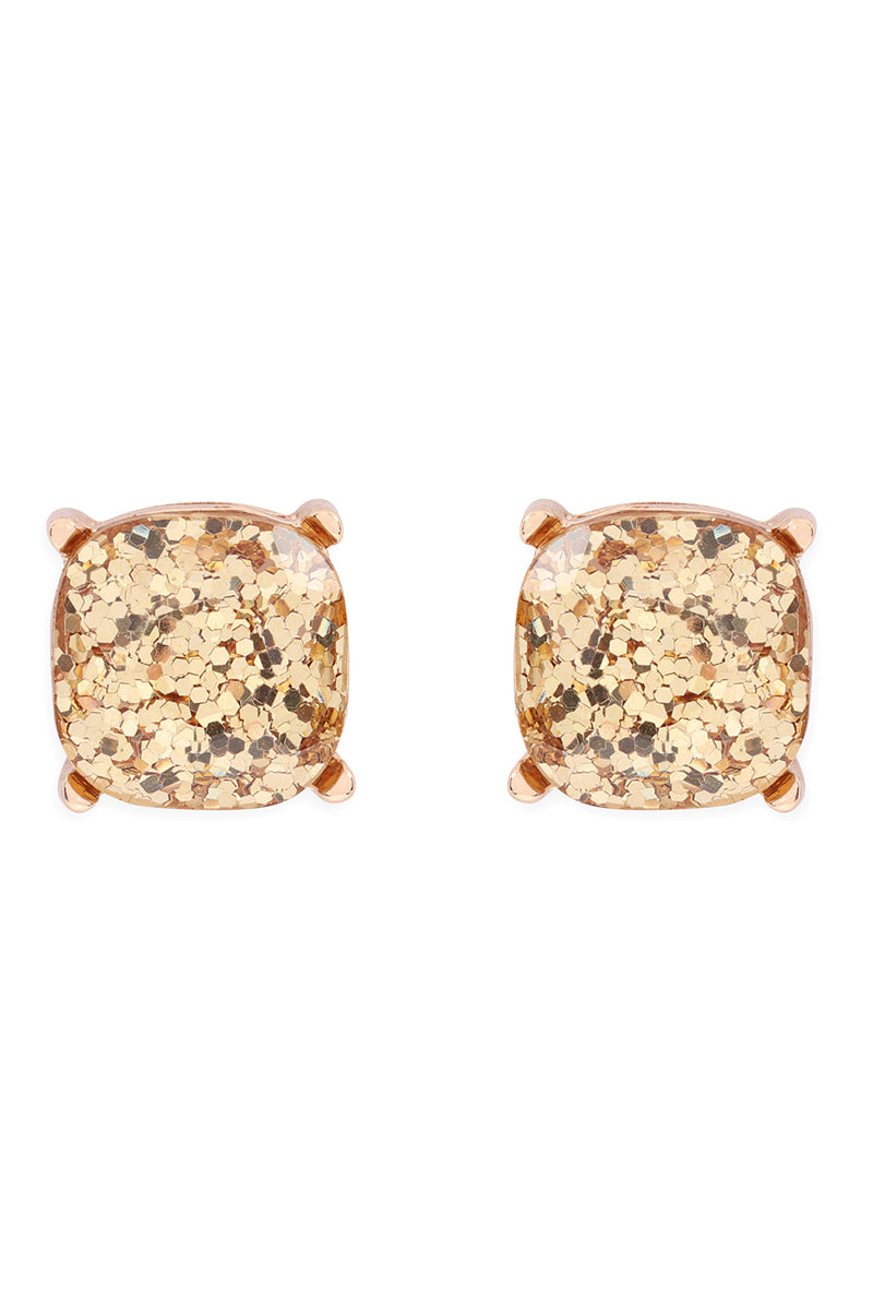 Sparkling Glitter Epoxy Stud Earrings